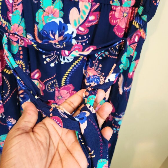 Talbots Navy Blue Floral Paisley Dress | Midi Dress | Size 10 - Picture 8 of 10